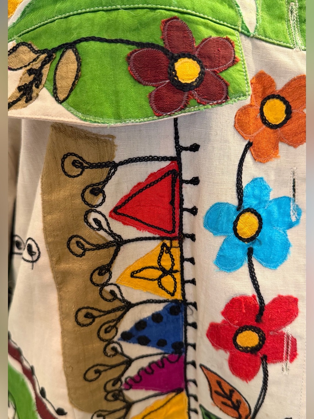 Rare Vintage Sandy Starkman Hand Painted Embroider Boho Art Jacket Statement XL - Picture 10 of 15